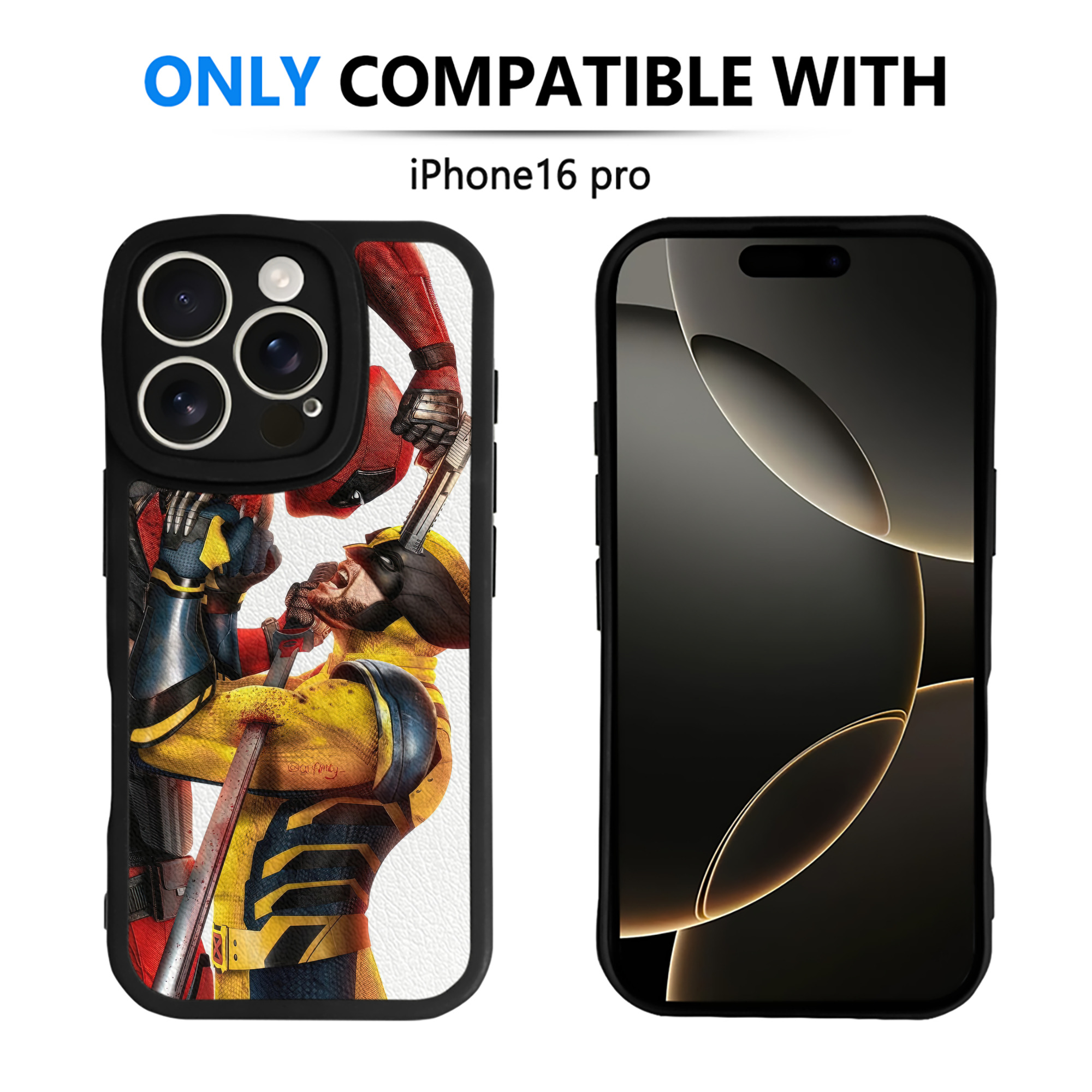 （画像用） Deadpool デッドプール 【iPhone 16シリーズ対応】シリコンスマホケース（レザー調） 材質：シリコン